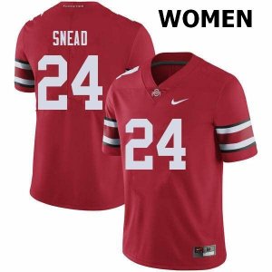 Women's Ohio State Buckeyes #24 Brian Snead Red Nike NCAA College Football Jersey Damping QNI3244UR